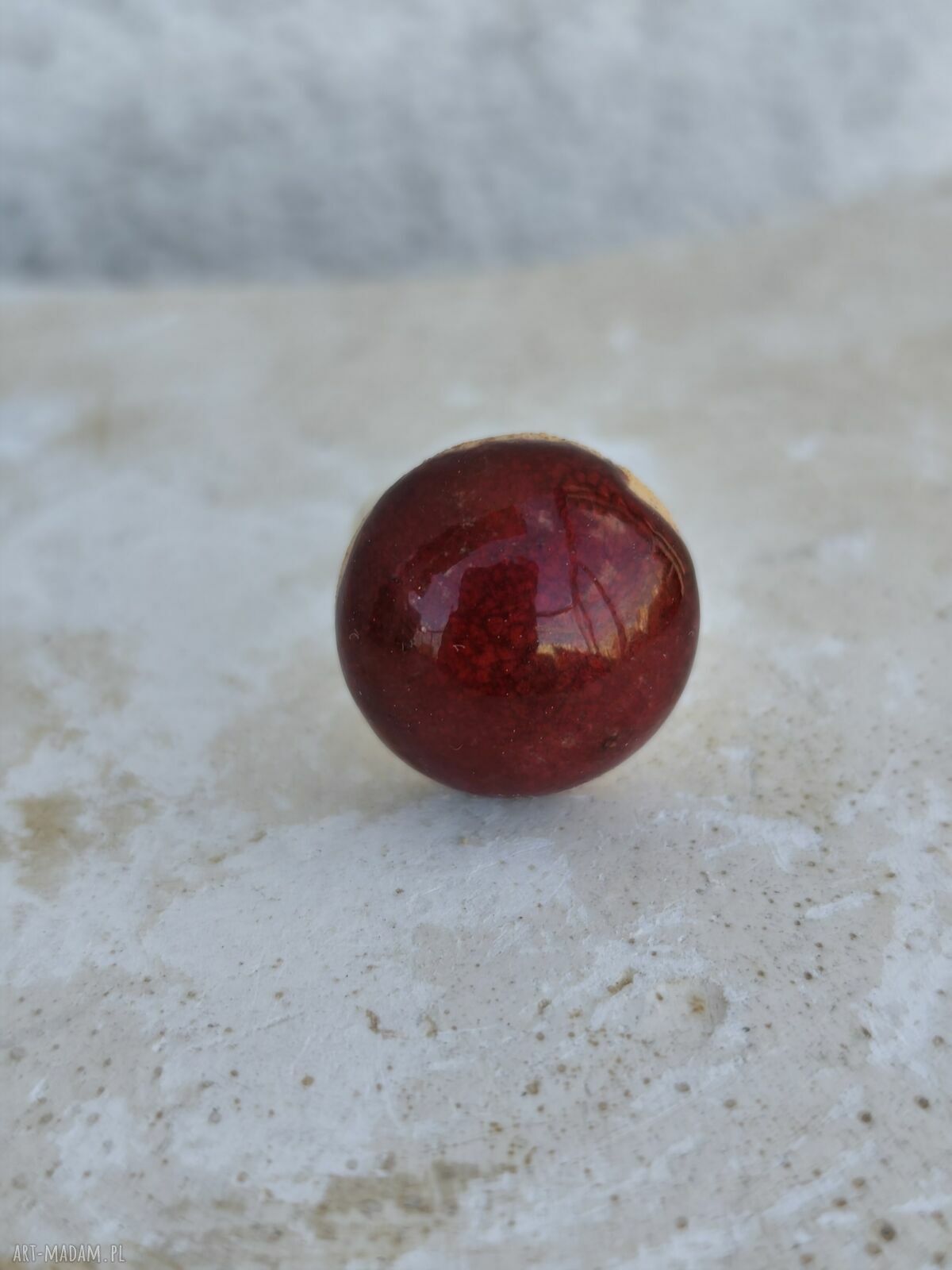 Pierścionek ceramiczny - prezent z ceramiki Wolna Chwila