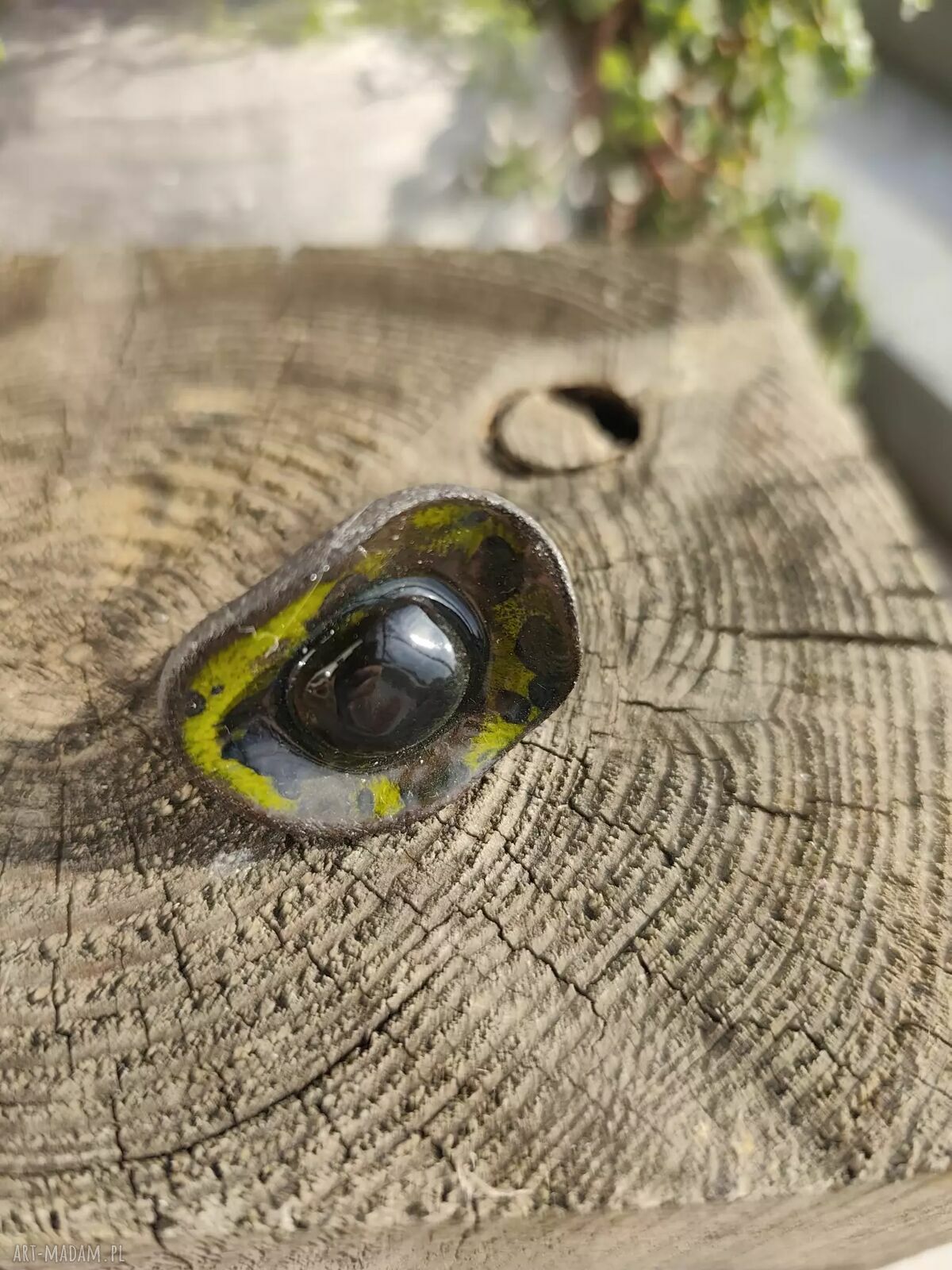 Zielony pierścionek ceramiczny z regulowanym rozmiarem