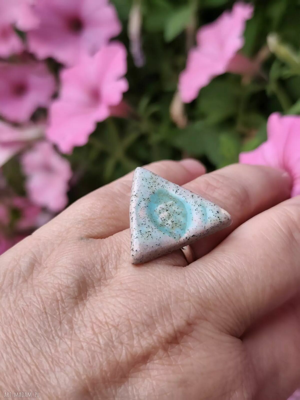 Pierścionek ceramiczny 26 - ręcznie wykonana biżuteria