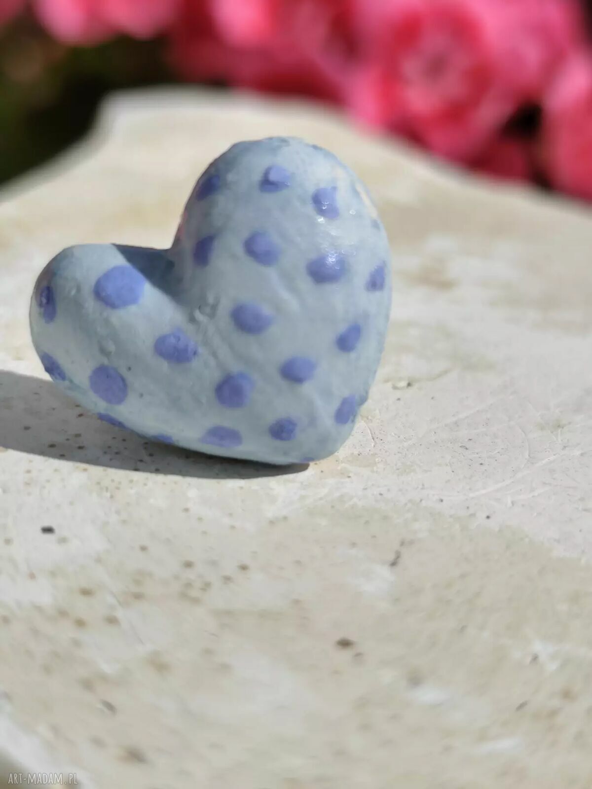 Niebieski pierścionek ceramiczny handmade - regulowany