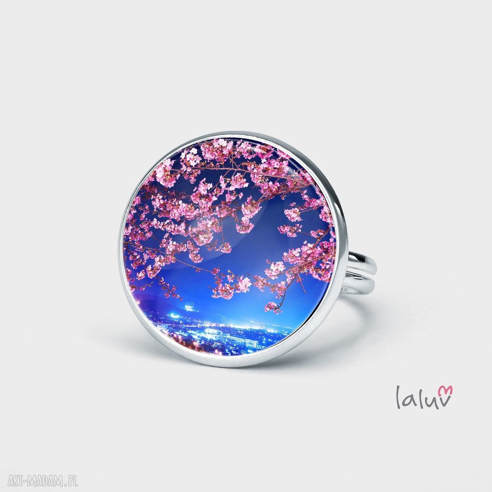 Pierścionek Japonia – kwiat wiśni (sakura) | ręcznie robiony