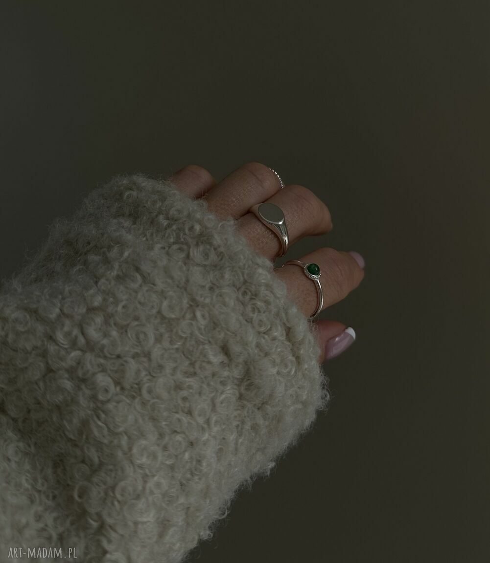 pierścionki: Srebrny owalny sygnet 14 Autorskie