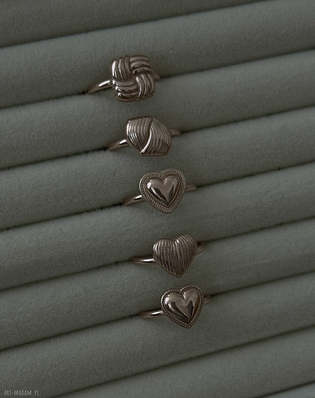 pierścionki: Pierścionek z sercem z różowego złota Ręcznie wykonane