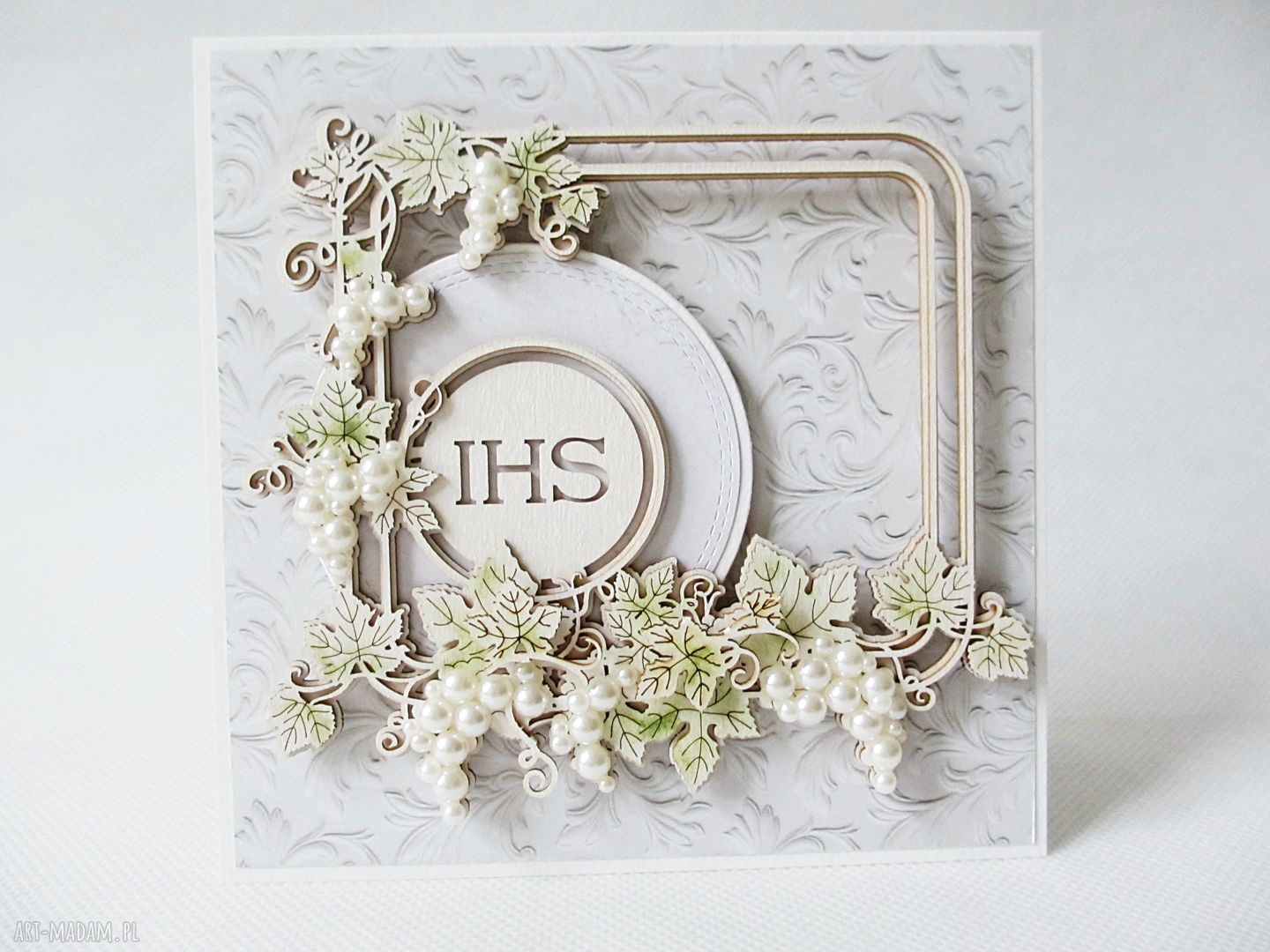 Pierwsza Komunia - kartka w pudełku scrapbooking z elementami 3D
