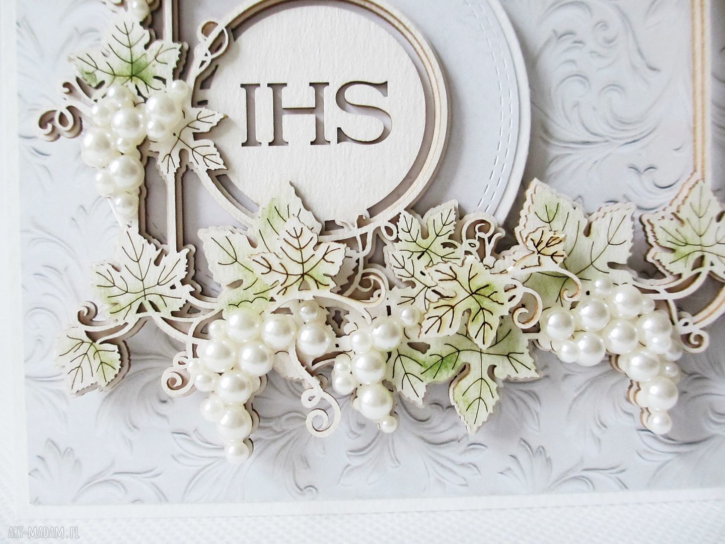 Pierwsza Komunia - kartka w pudełku scrapbooking z elementami 3D