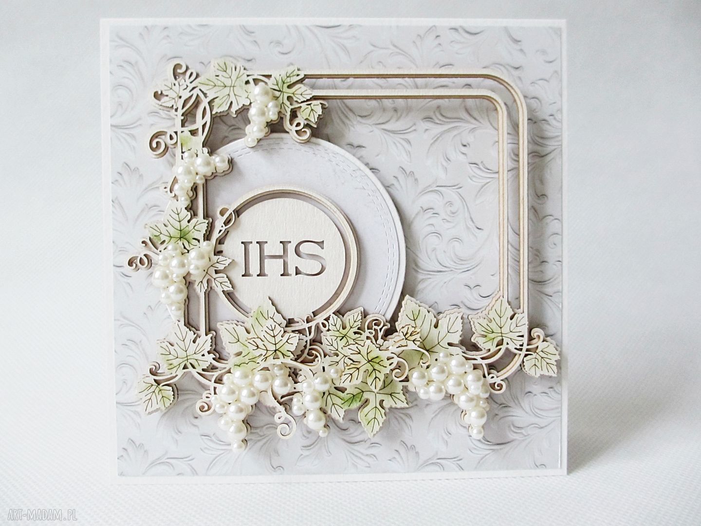 Pierwsza Komunia - kartka w pudełku scrapbooking z elementami 3D