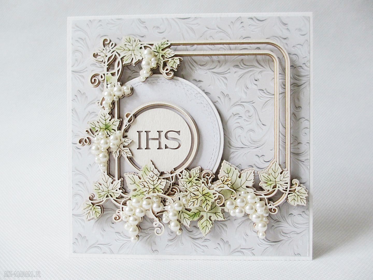 Pierwsza Komunia - kartka w pudełku scrapbooking z elementami 3D
