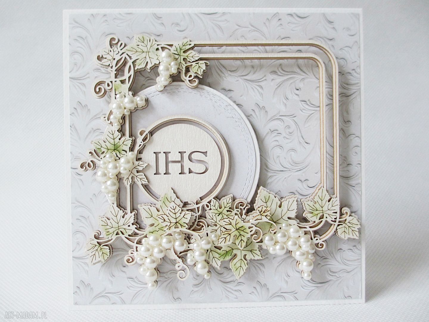 Pierwsza Komunia - kartka w pudełku scrapbooking z elementami 3D