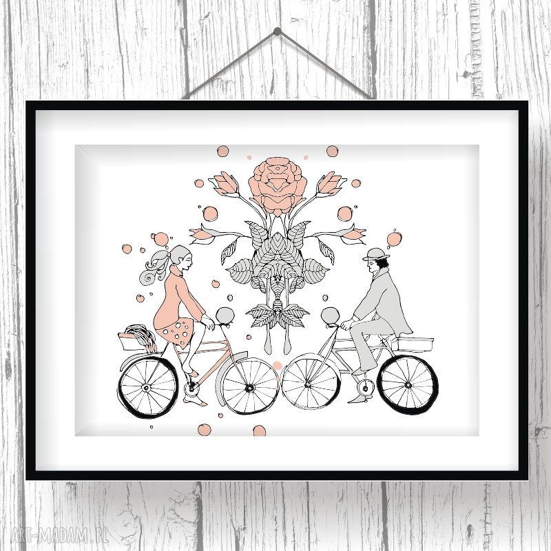 Pierwsze Spotkanie... - art print A4 z różą dla zakochanych