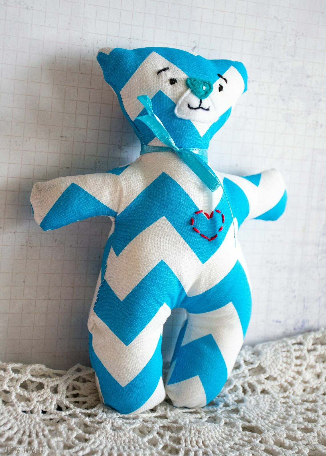 Pierwszy miś Krzyś 21 cm - ręcznie szyty