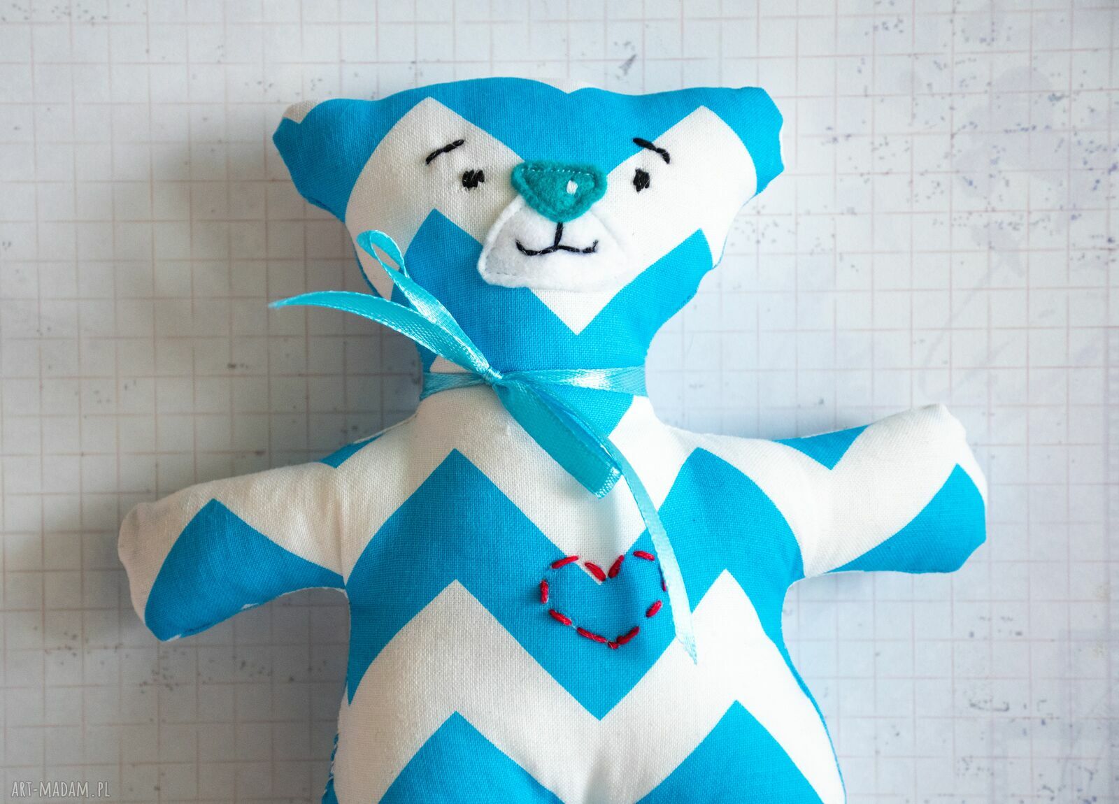 Pierwszy miś Krzyś 21 cm - ręcznie szyty