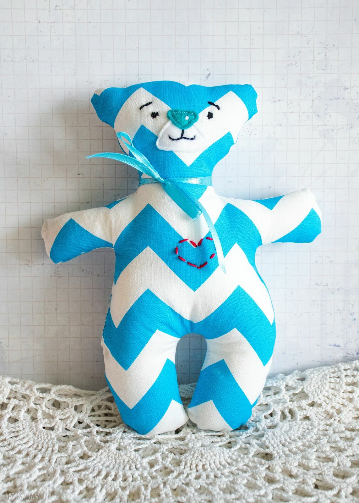 Pierwszy miś Krzyś 21 cm - ręcznie szyty