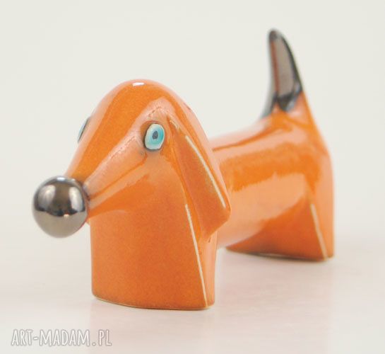 Ceramiczny pies na biżuterię - ręcznie malowana figurka do pierścionków i bransoletek