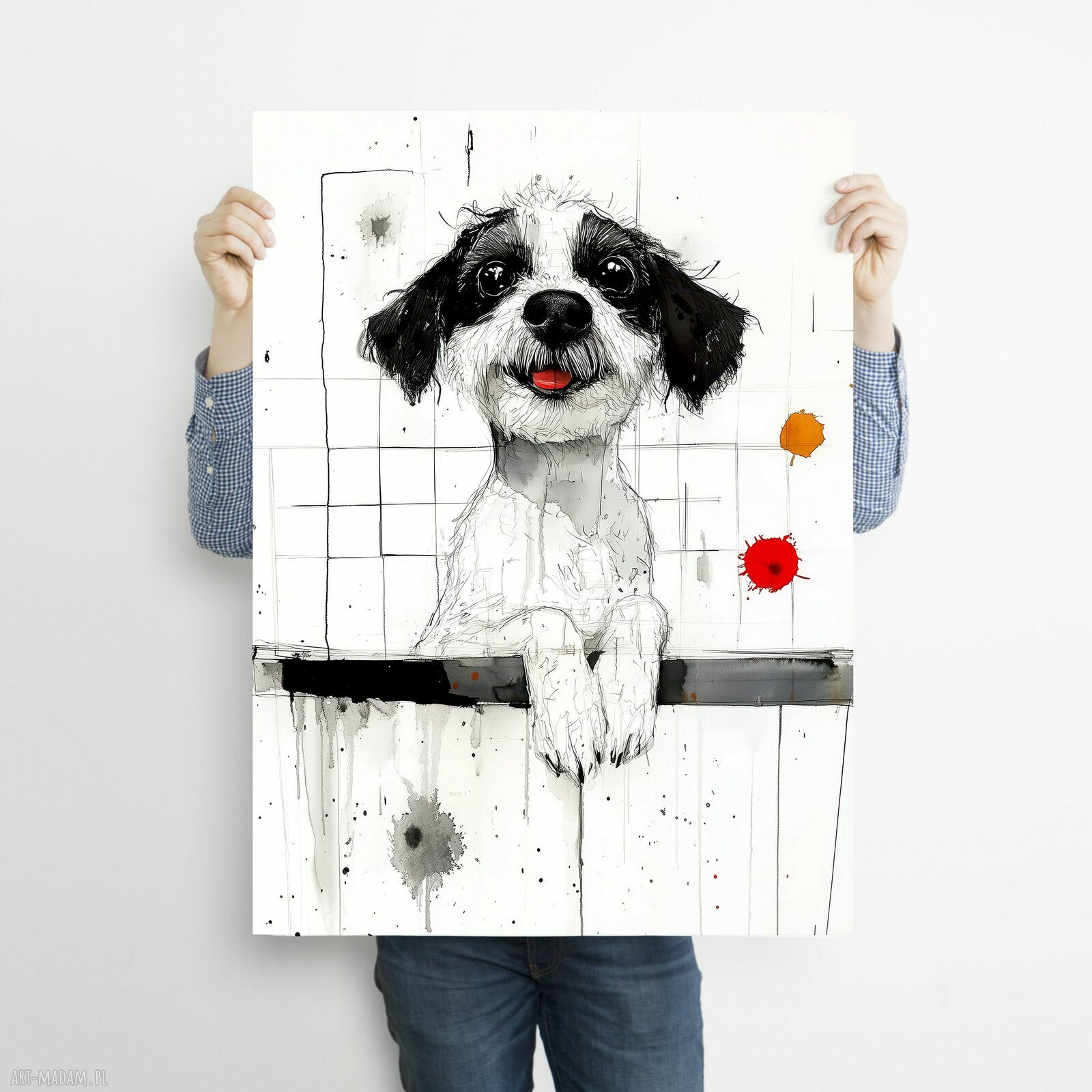 Pies Rysunkowy 2 - plakat A3 z psem rysunkowym dla psiarzy