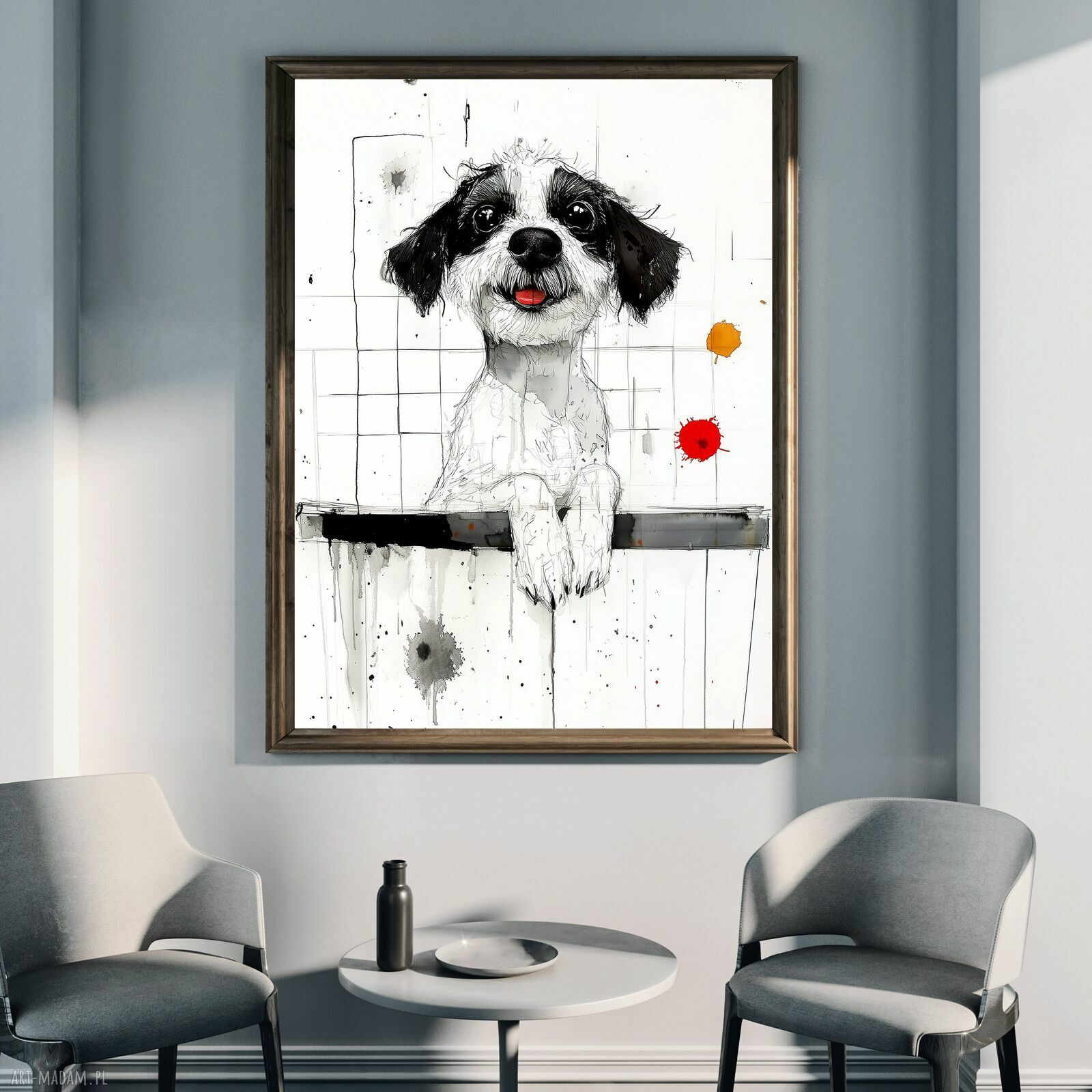 Pies Rysunkowy 2 - plakat A3 z psem rysunkowym dla psiarzy