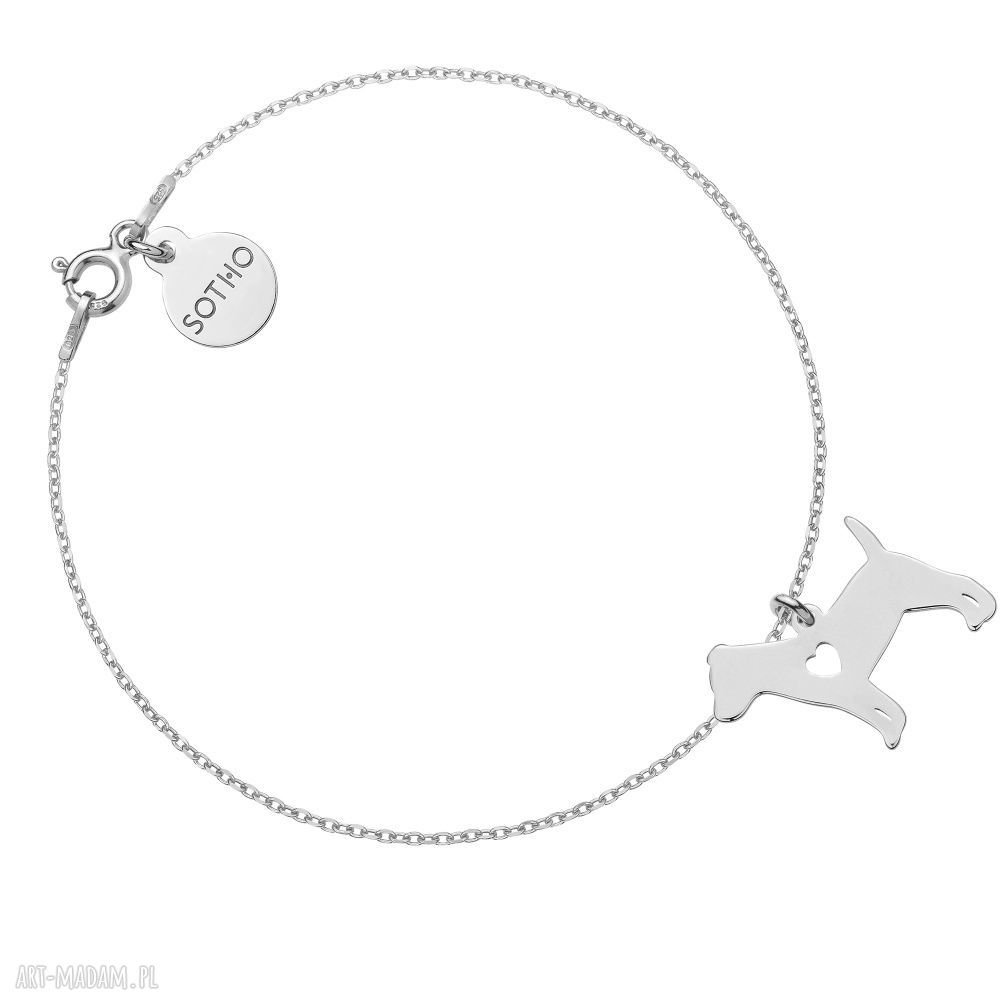 Srebrna bransoletka psem jack russell terrier pies rasa