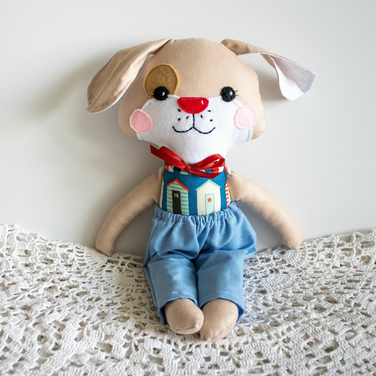 Piesek Kejter - Michaś 34 cm średni - ręcznie szyta przytulanka dla chłopca