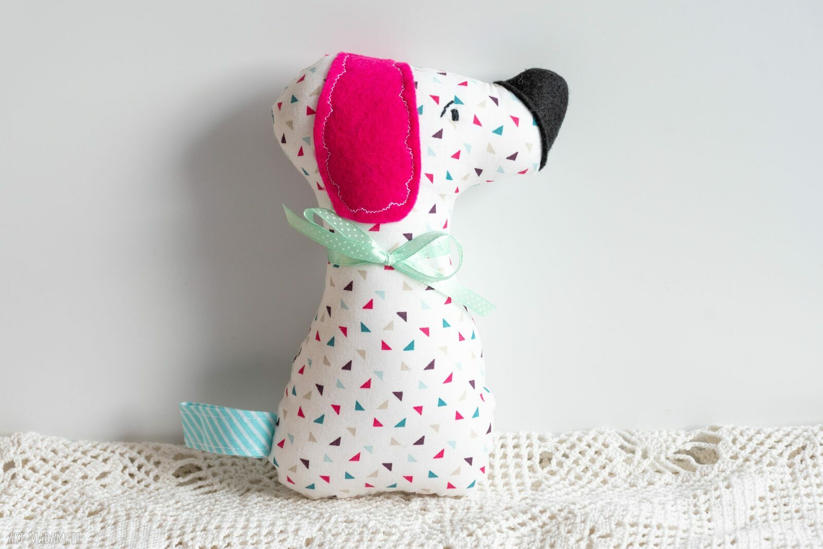 Piesek Szczekuś Kasia - ręcznie szyta maskotka 18 cm