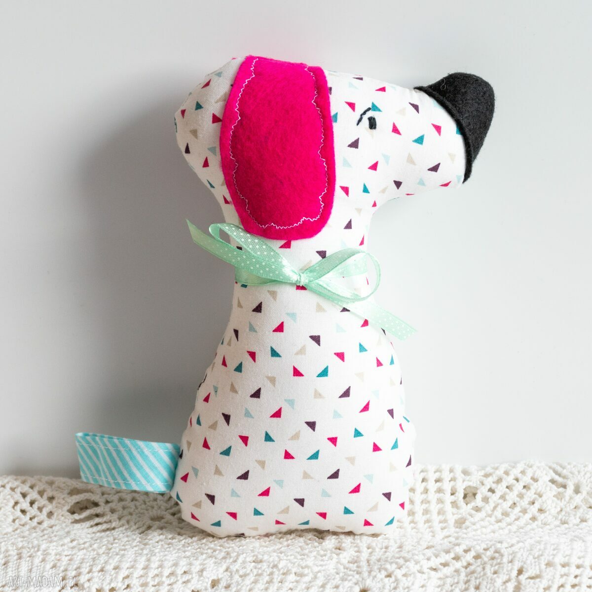 Piesek Szczekuś Kasia - ręcznie szyta maskotka 18 cm