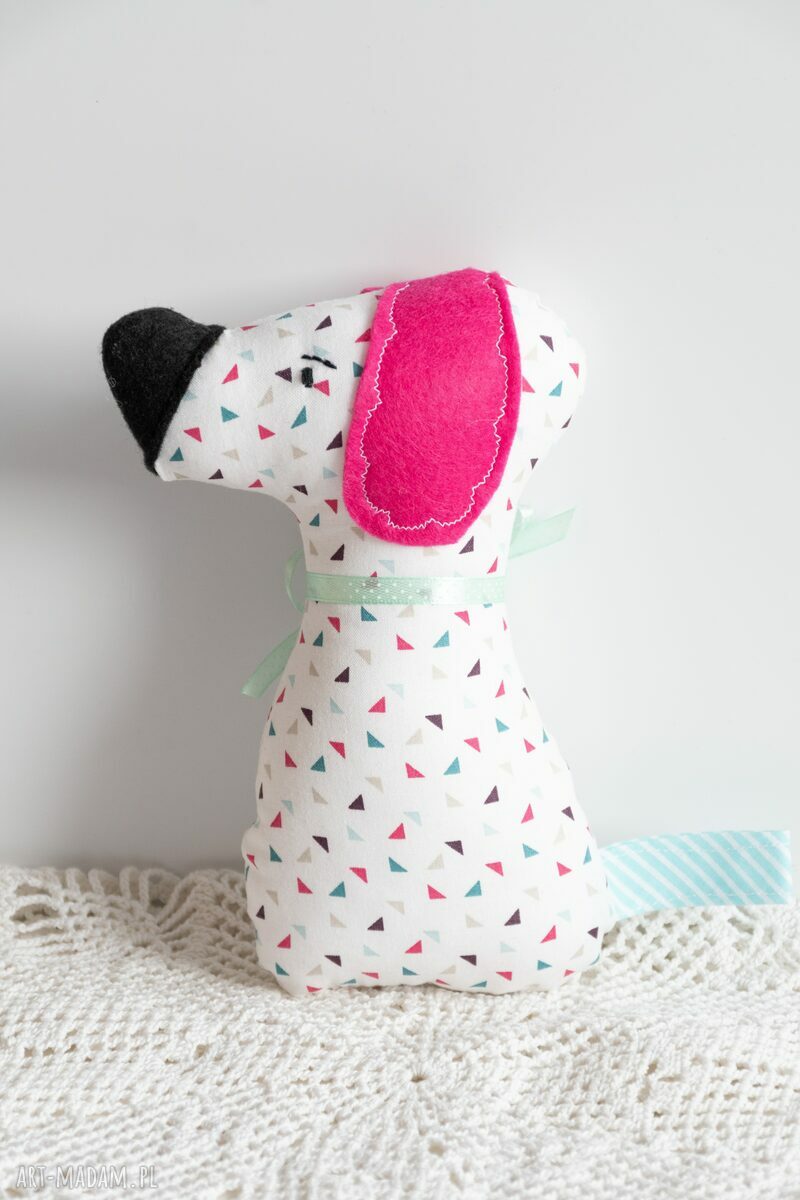 Piesek Szczekuś Kasia - ręcznie szyta maskotka 18 cm