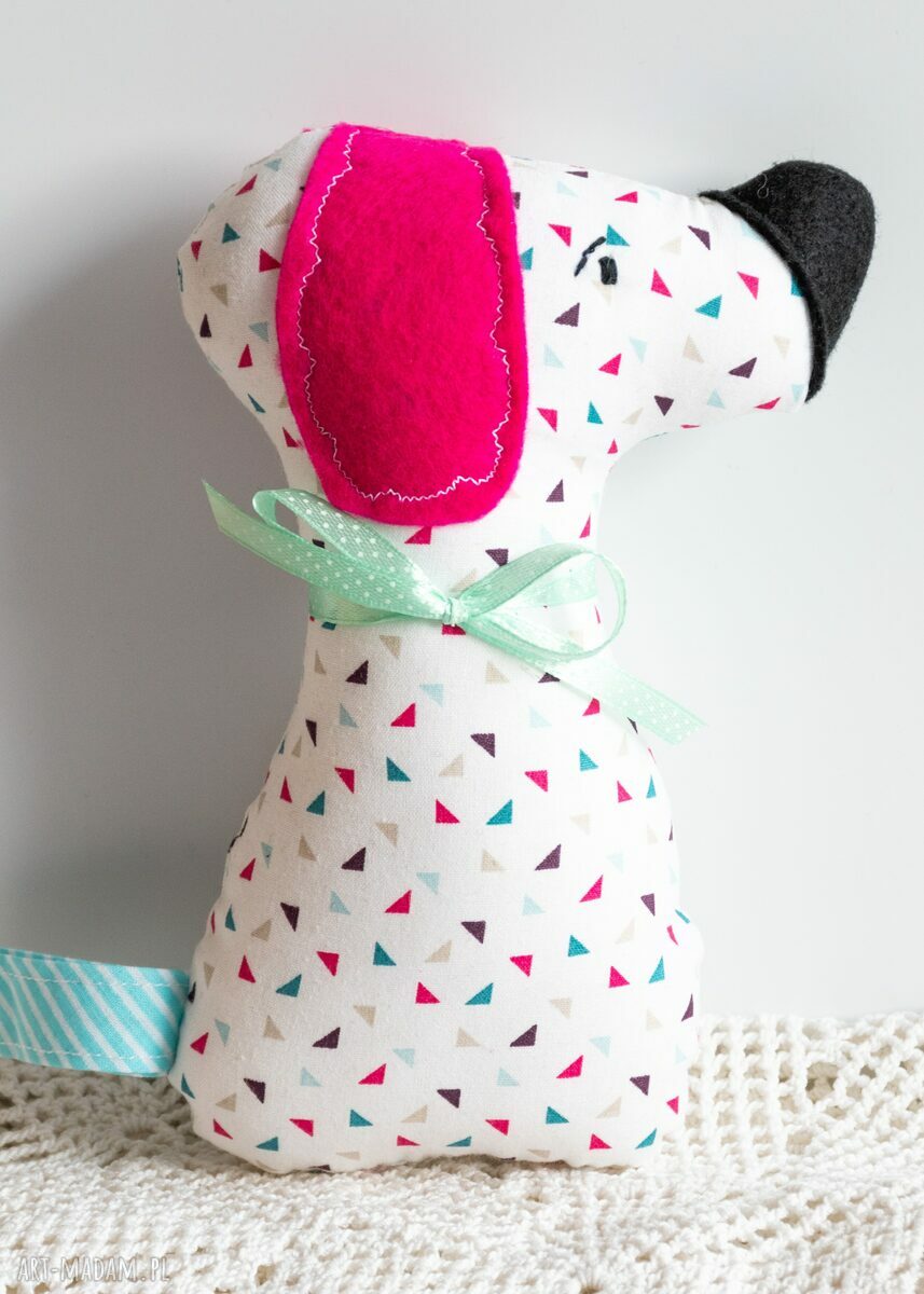Piesek Szczekuś Kasia - ręcznie szyta maskotka 18 cm