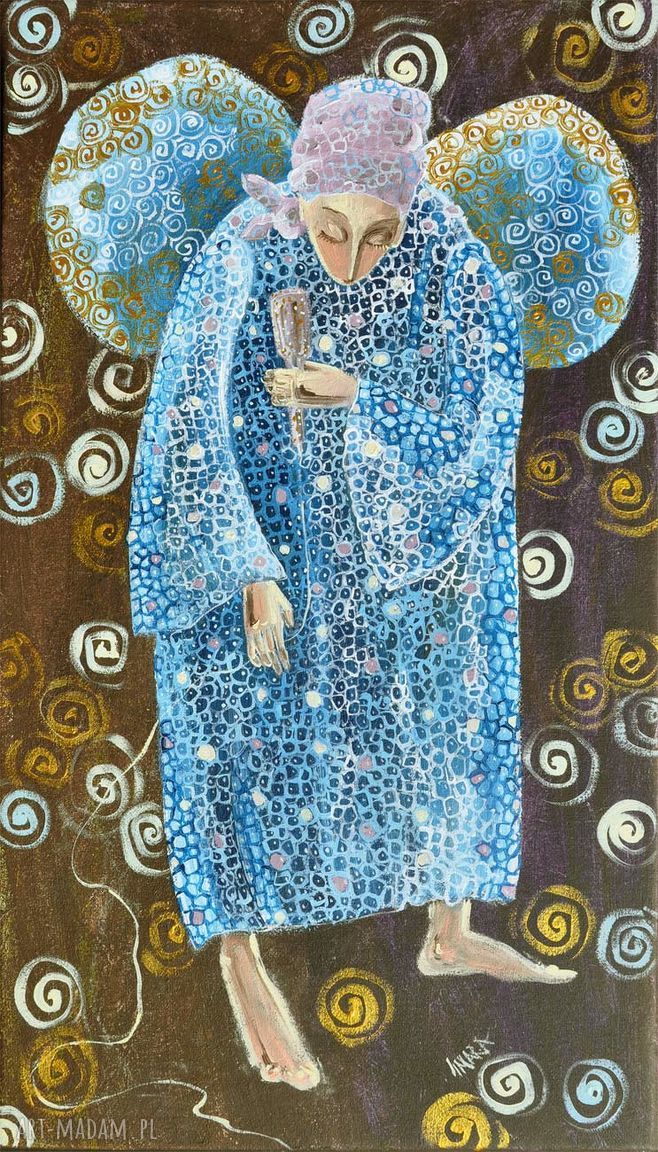 Pieśniarka - obraz Anioł Piosenkarka na płótnie canvas 42 x 25 cm
