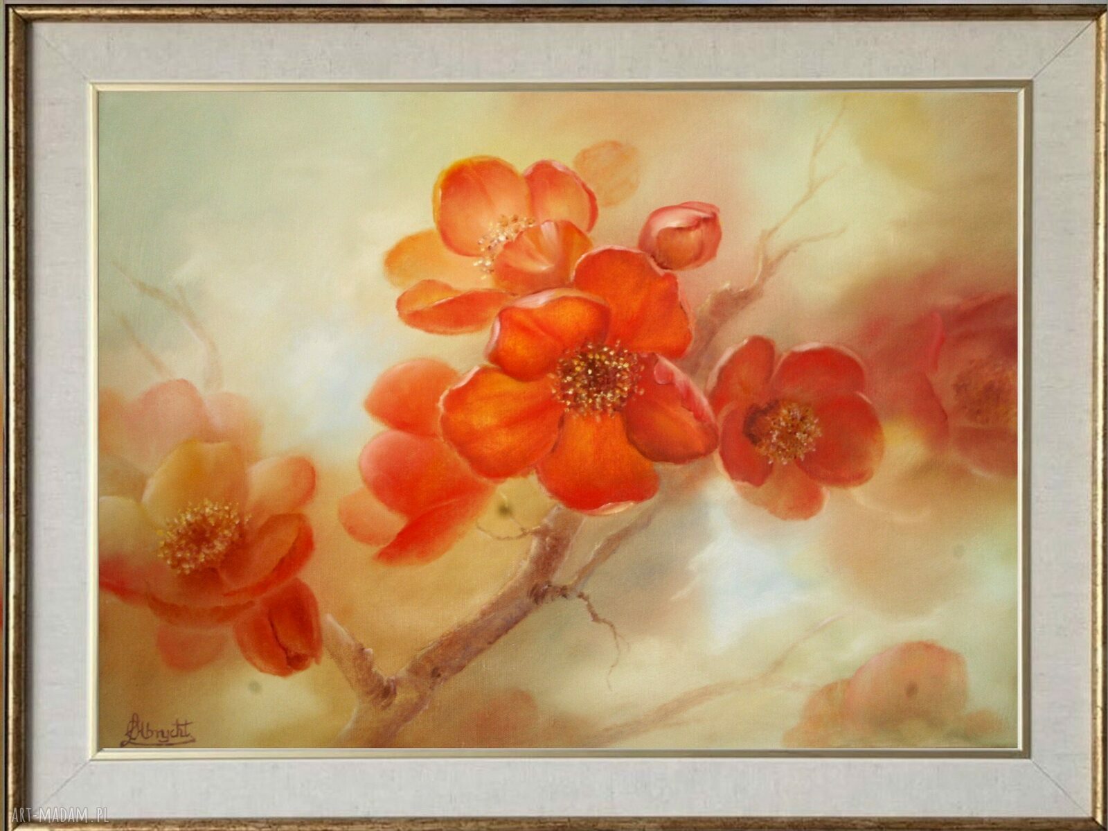 Pigwa - ręcznie malowany obraz olejny 46x61 cm