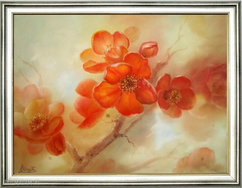Pigwa - ręcznie malowany obraz olejny 46x61 cm