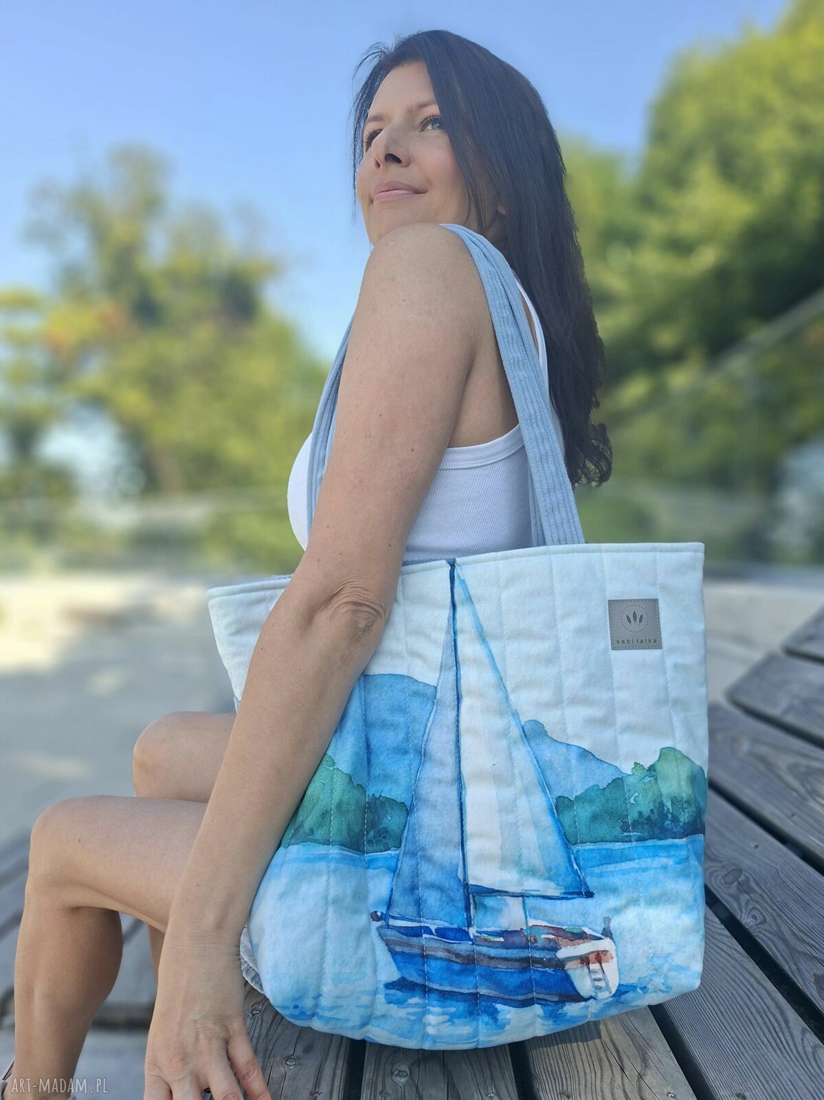 Pikowana duża torba shopper Solina na ramię - wygoda i styl w jednym