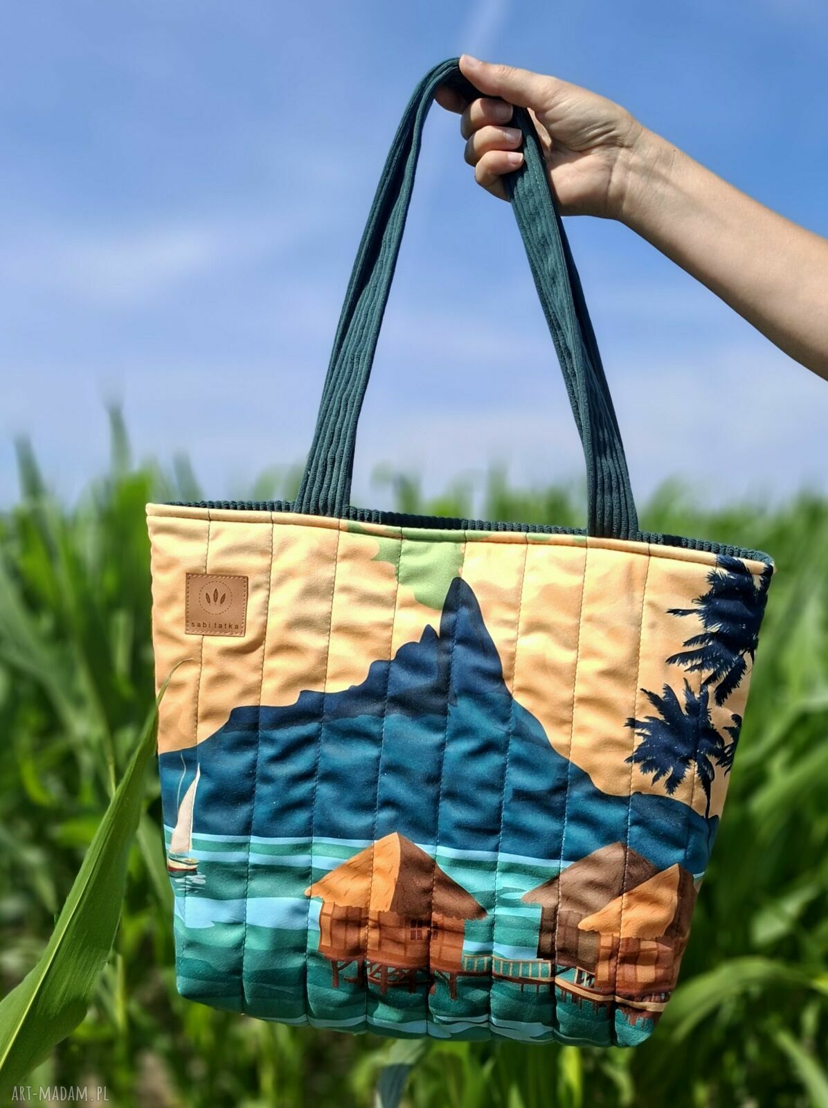 Pikowana duża torba shopper Bora-Bora na ramię