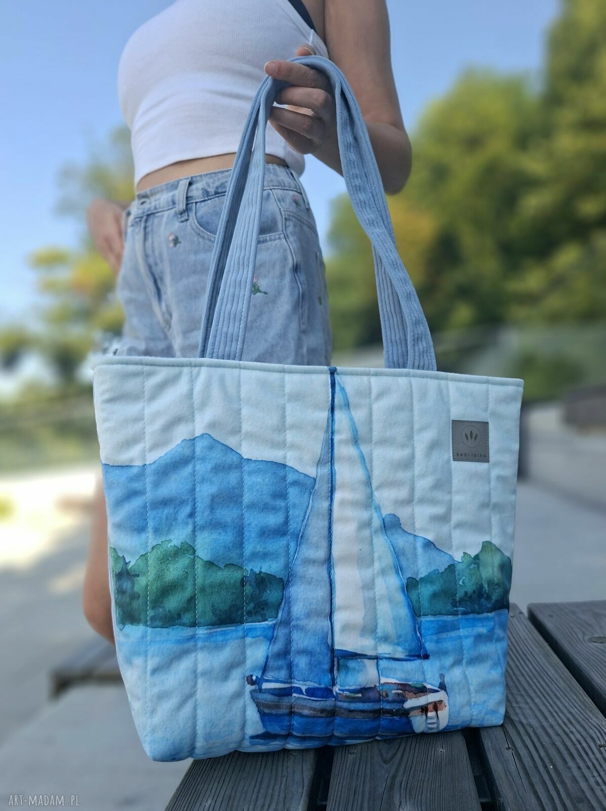 Pikowana duża torba shopper Solina na ramię - wygoda i styl w jednym