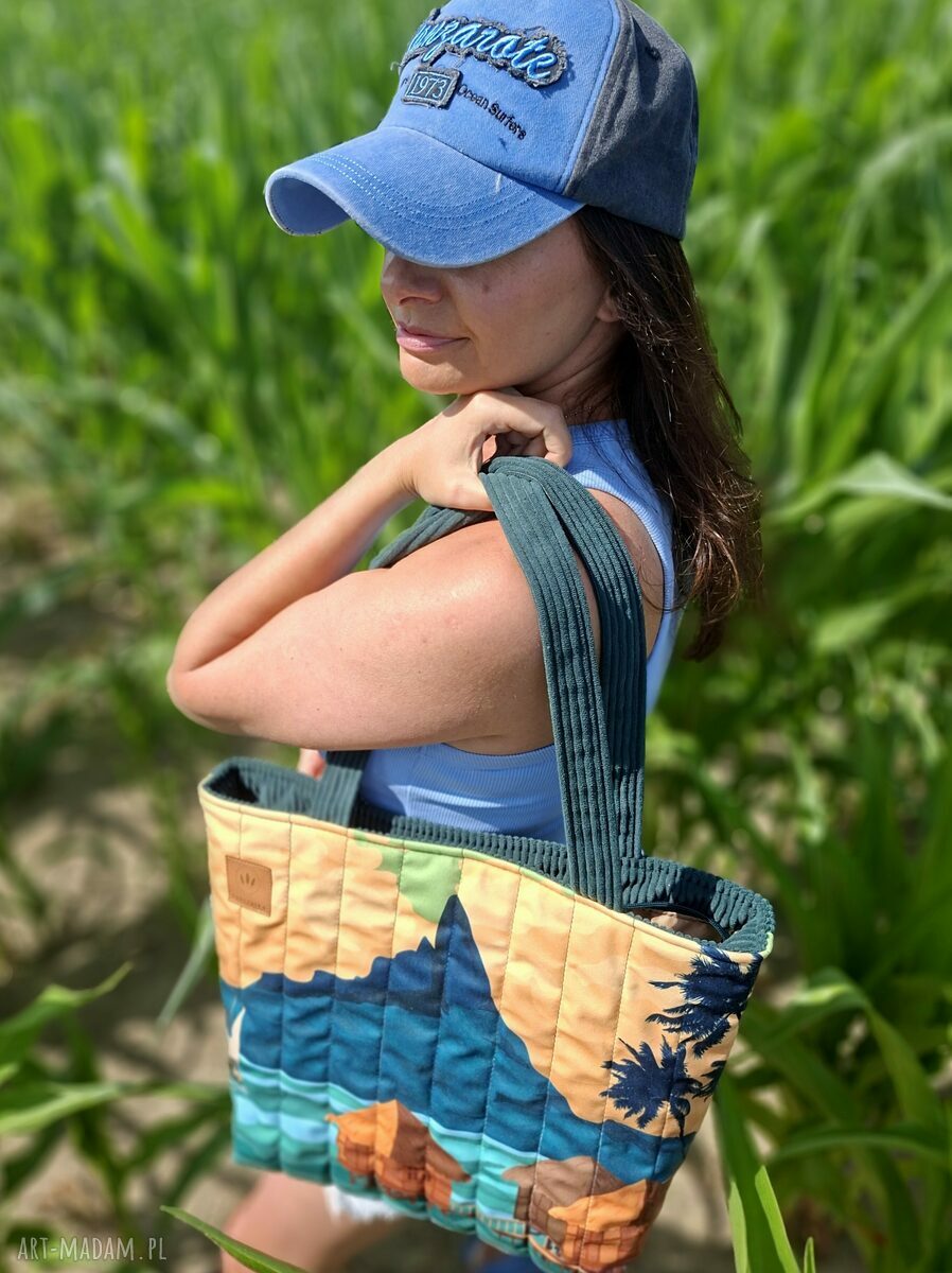 Pikowana duża torba shopper Bora-Bora na ramię