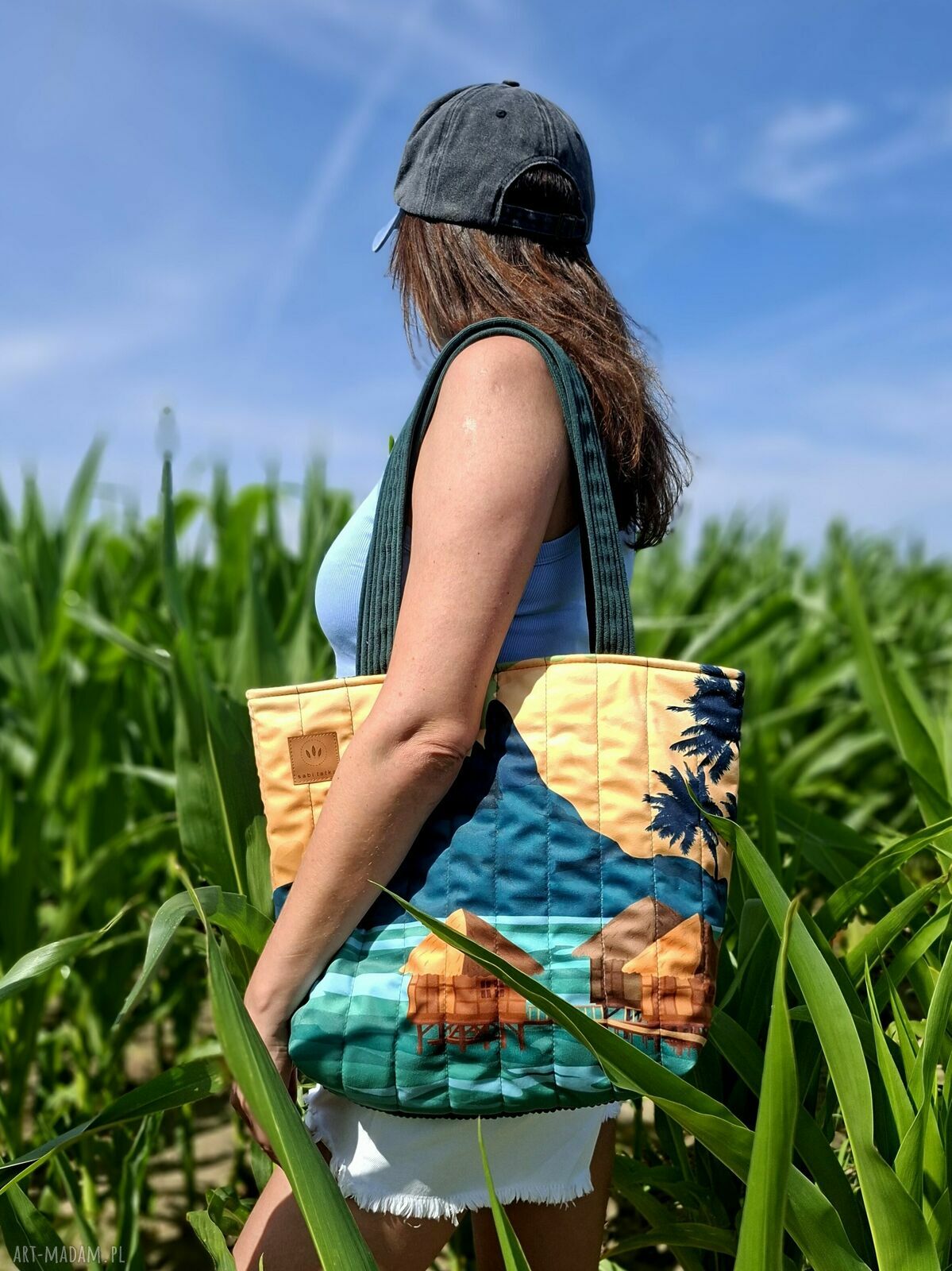 Pikowana duża torba shopper Bora-Bora na ramię