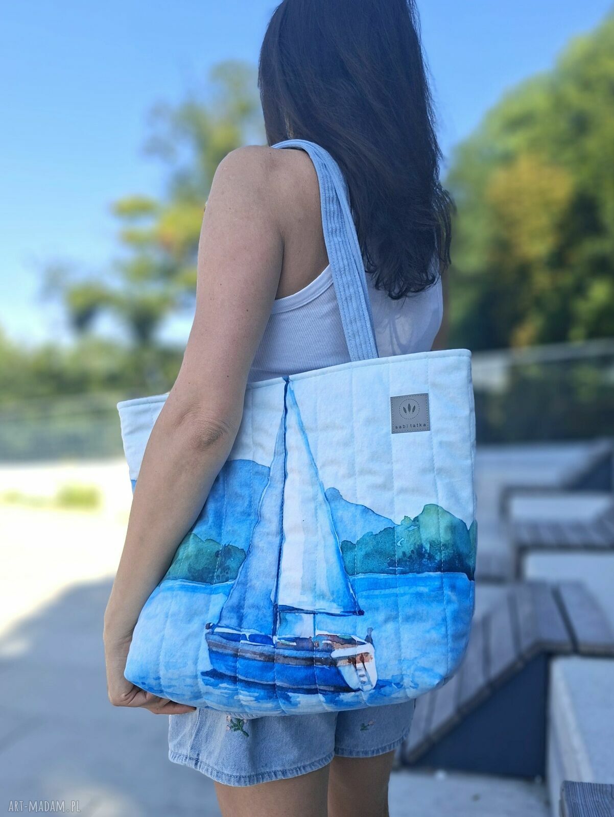 Pikowana duża torba shopper Solina na ramię - wygoda i styl w jednym
