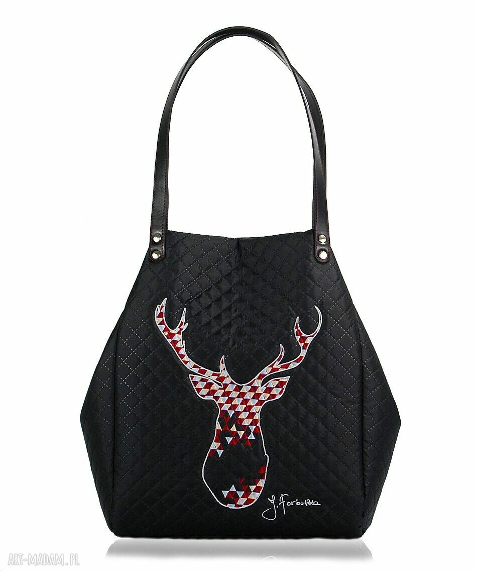 Torebka pikowana Rudolf 210 czarna do ręki