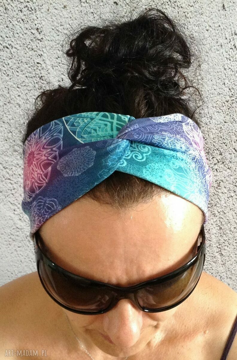 Opaska pin-up handmade z cienkiej dresówki - uniwersalna i bardzo wygodna