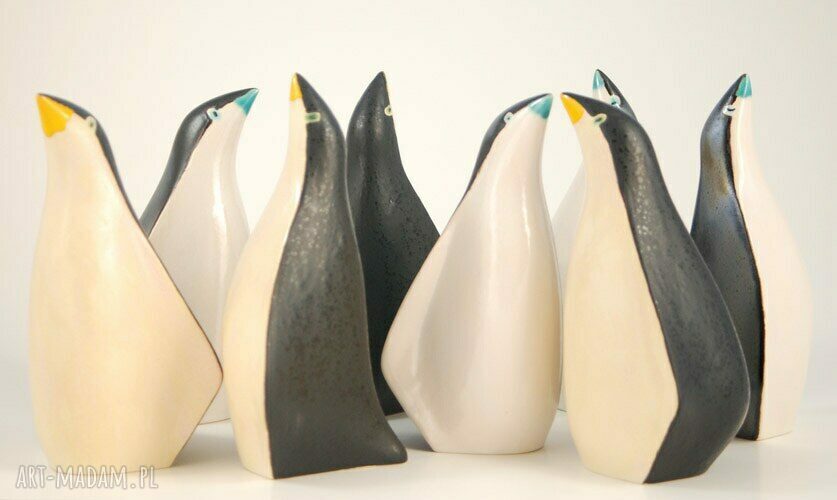 Pingu - ręcznie malowana para ceramicznych ptaków