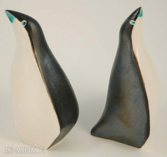 Pingu - ręcznie malowana para ceramicznych ptaków