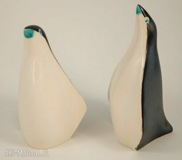 Pingu - ręcznie malowana para ceramicznych ptaków