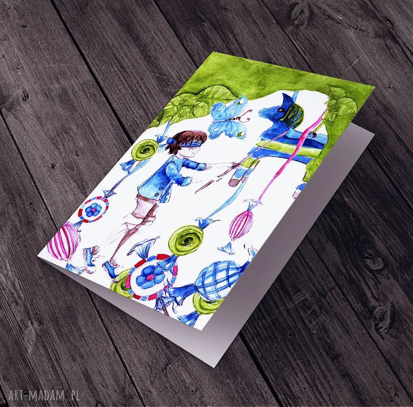 Piniata... urodzinowa - kartka akwarela z autorską ilustracją