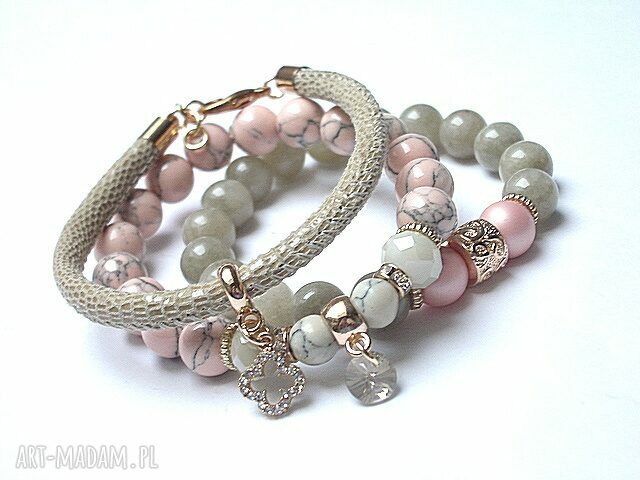 Pink and beige /01 02 17/ SET Ręcznie wykonane