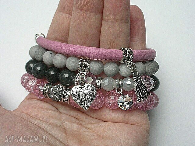Pink and grey vol. 11 /14 10 16/ set handmade