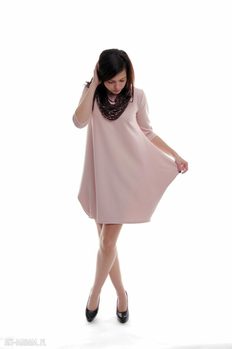 Różowa sukienka handmade Pink Corn z kieszeniami - Kukadesign