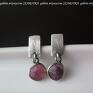 handmade kolczyki turmalin pink silver z turmalinu i