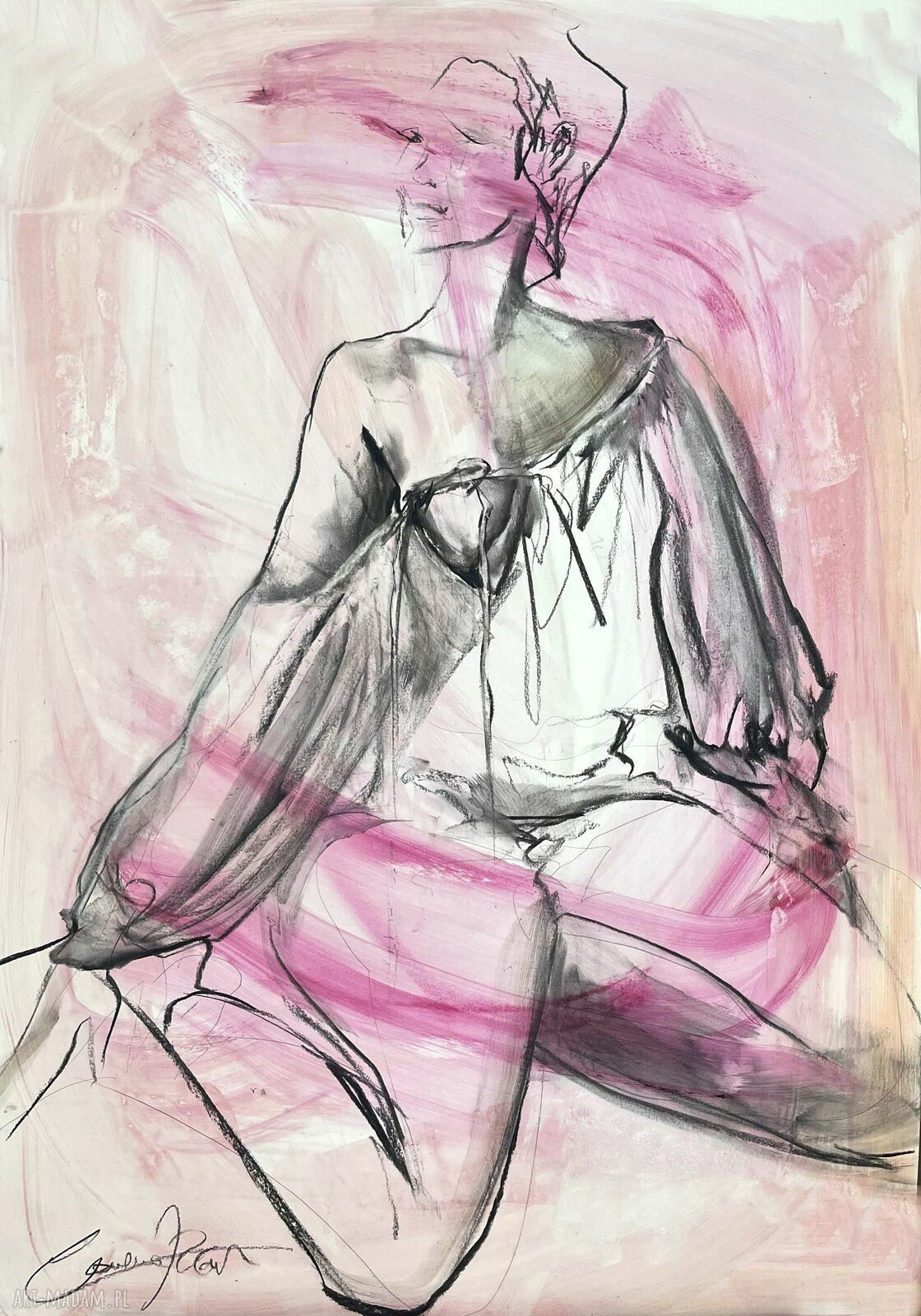 Pinky - grafika kobieta 100x70 cm do sypialni