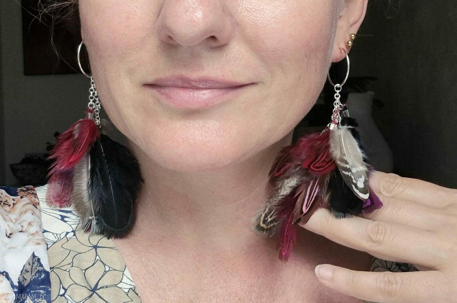 Kolczyki pióra boho - lekkie i wyraziste duże