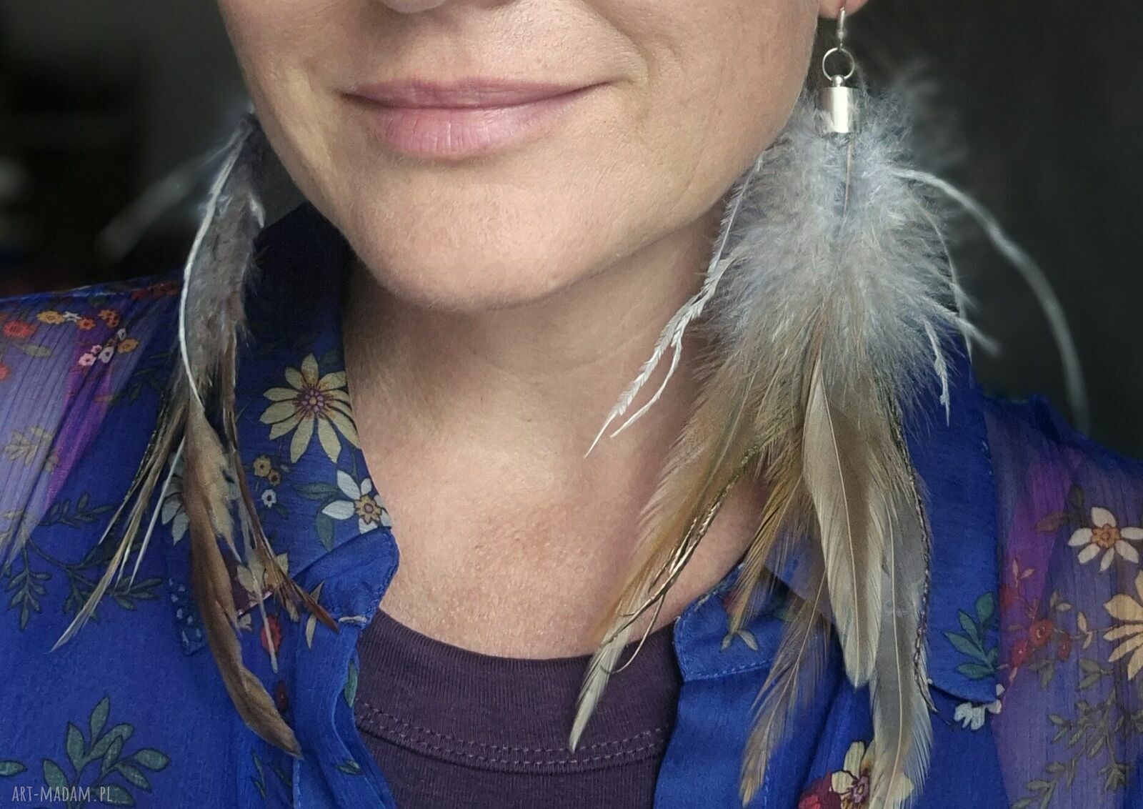 Lekkie kolczyki pióra handmade w stylu boho