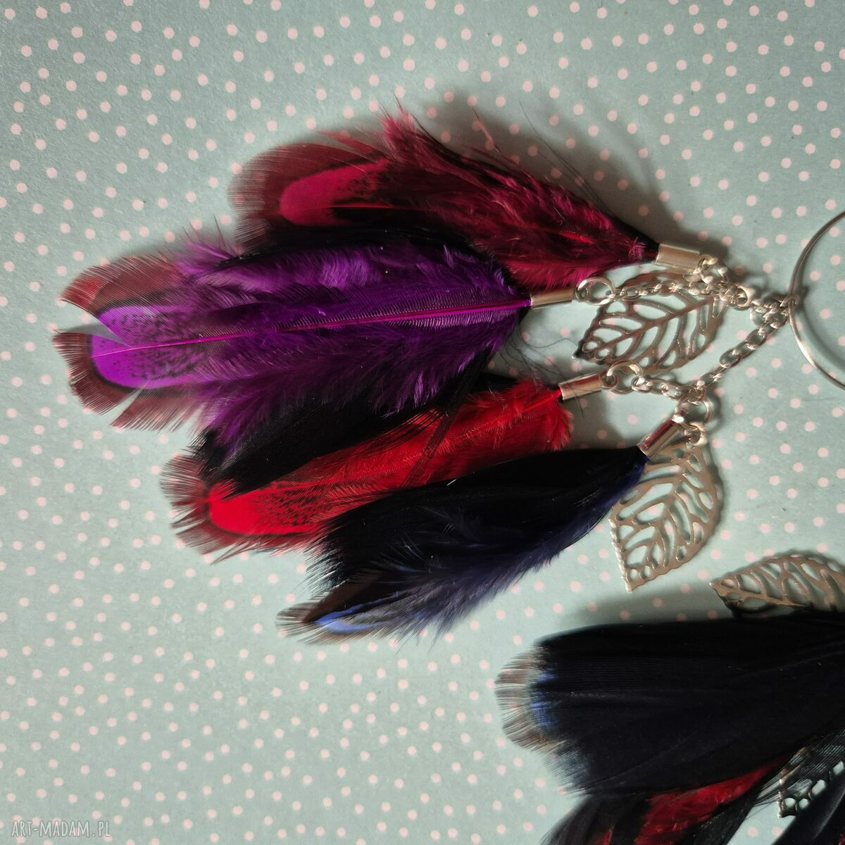 Kolczyki pióra lekkie kolorowe BOX - folk boho