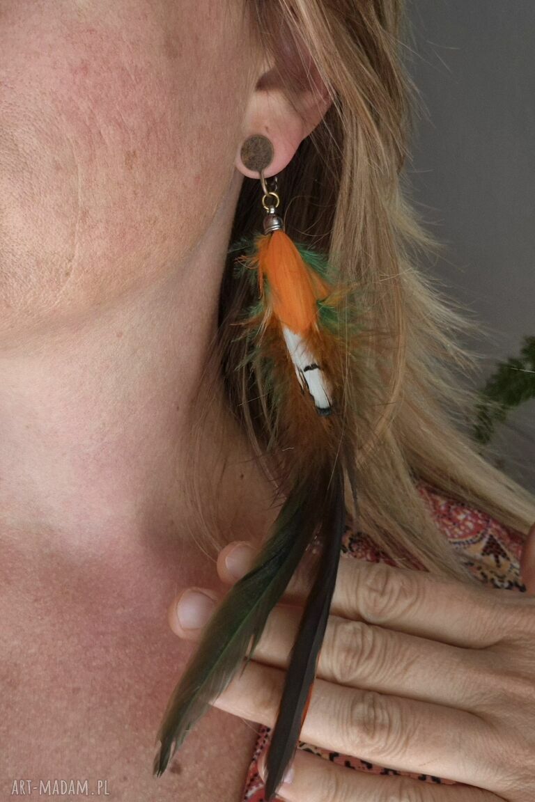Klipsy pióra Boho Frida - lekkie szaleństwo z dwóch stron