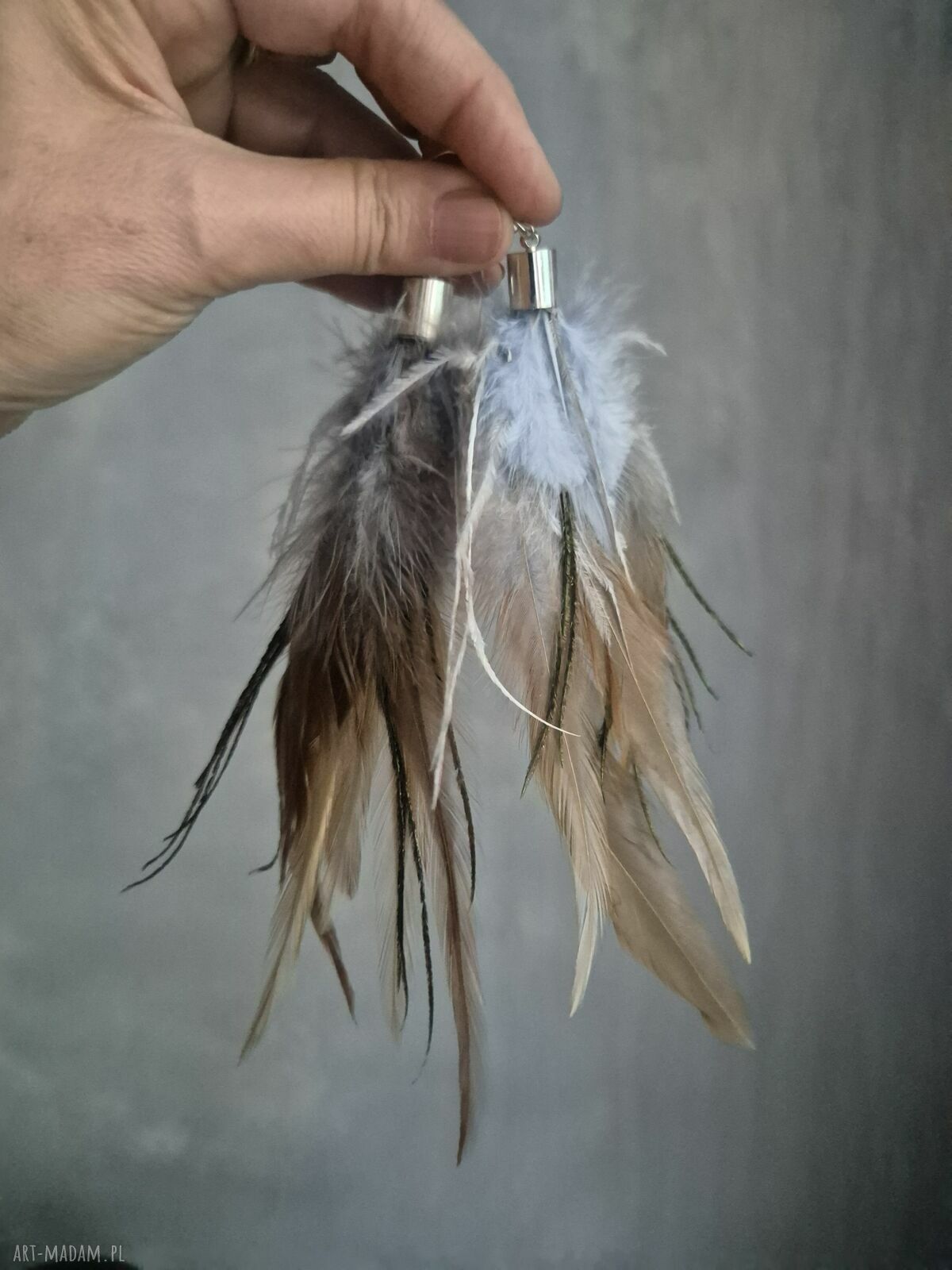 Lekkie kolczyki pióra handmade w stylu boho